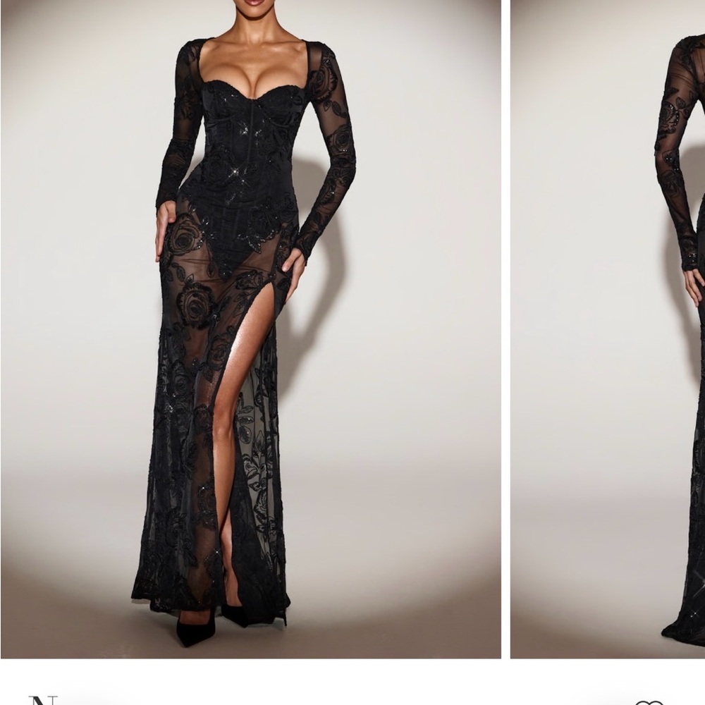 Oh Polly Nazara

Embellished Corset Bodysuit Gown Dress in Black